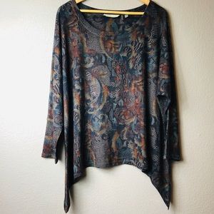 Soft Surroundings Tunic Blouse Long Sleeve, L, XL